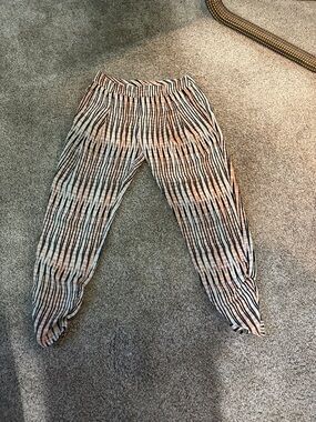 Parker silk Peach & Black Striped dressy Pants